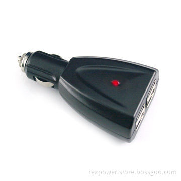 Car Charger for Apple's iPhone, Made of ABS Material, 12 to 24V Input Voltage